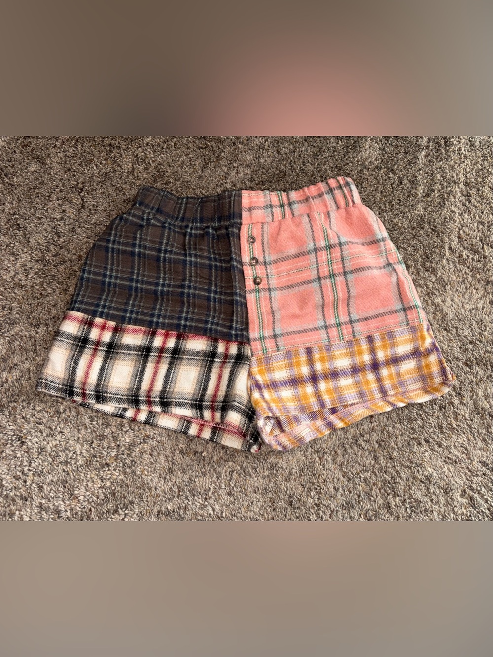 PacSun Two-Tone Plaid Fleece Shorts
